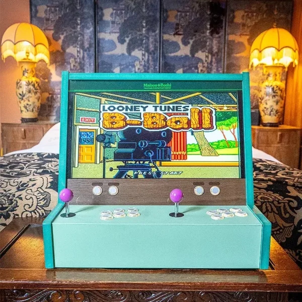 Minato arcade cabinet in emerald green with custom prints