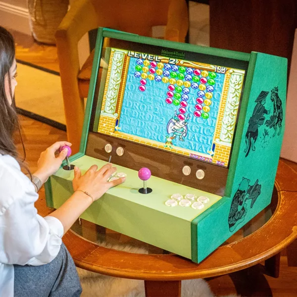 Meuble d'arcade Minato vert avec impressions personnalisées