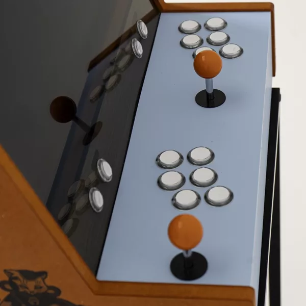 Minato arcade cabinet retro style in orange amber with custom prints