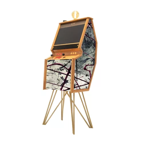 Freestanding premium arcade cabinet in Vanguard fabric