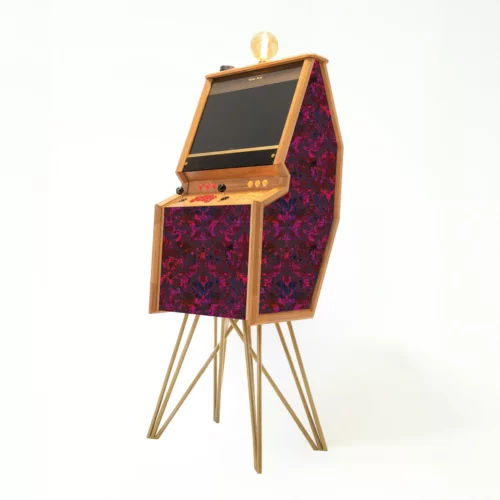 Freestanding premium arcade cabinet in Moulin fabric