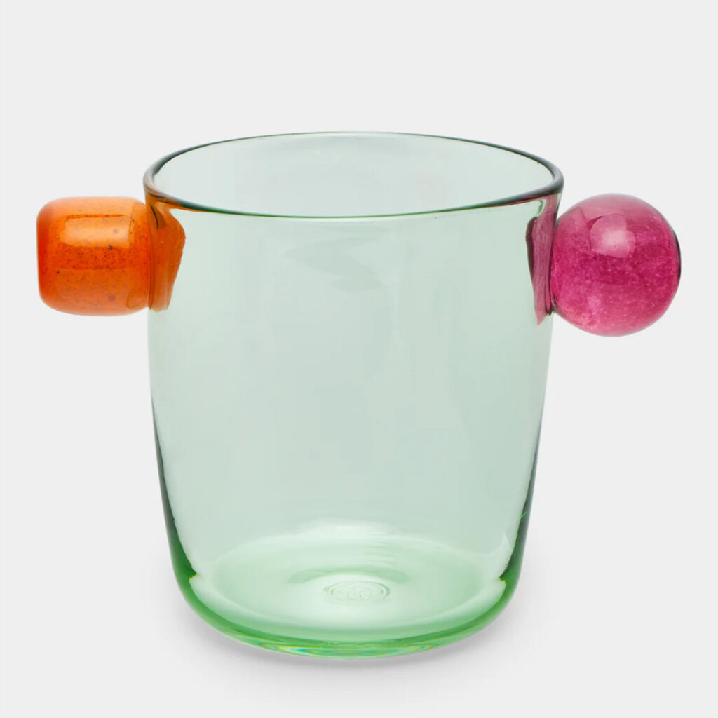 Ice cube cooler in green orange and pink home decor gift