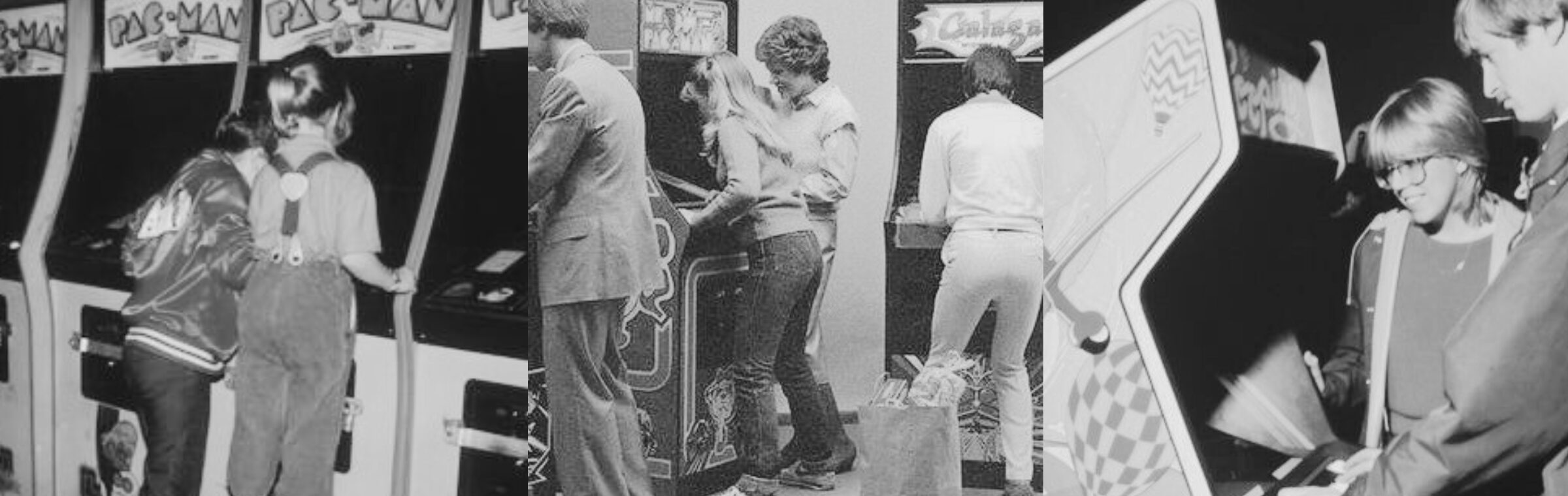 Retro arcade hall collage