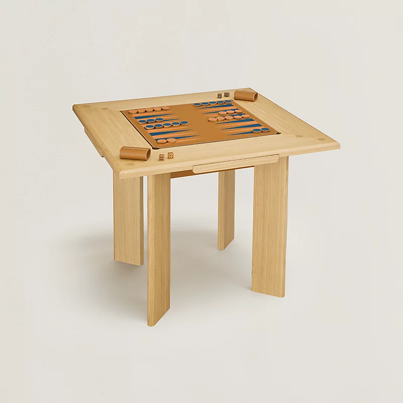 Hermes luxury game table wooden with various classic games
