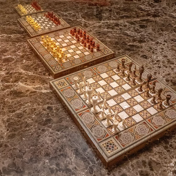 Lemon Tree Backgammon & Chess Board Set of 4 - Image 3