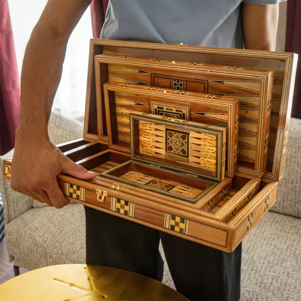 Lemon Tree Backgammon & Chess Board Set of 4 - Image 2