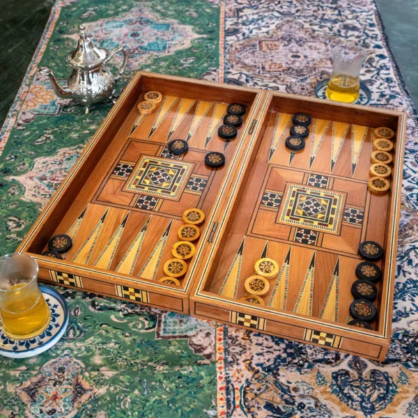 Backgammon & chess dual board set - Medium size