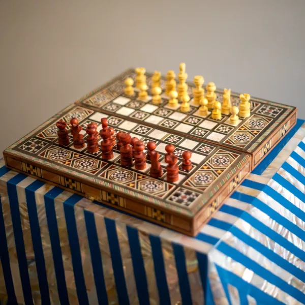 Backgammon & chess dual board set - Medium size